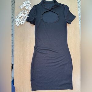 Elegant Black Cut-Out Dress